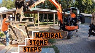 Crafting Natural Stone Steps: Enhancing Home Entrance with Custom Walkway