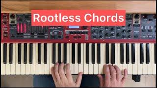 Rootless chords in Jazz