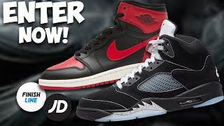 ENTER NOW JD/FNL EA Jordan 5 Black Metallics & Banned Jordan 1 High 85 Bred UPDATES!