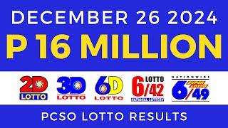 Lotto Result Today 9pm December 26 2024 PCSO