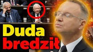 Duda bredził. Pokaz buty, chamstwa, kłamstwa i hipokryzji. Andrzej Duda boi się utraty władzy