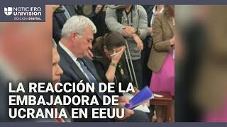 La reacción de la embajadora de Ucrania en EEUU durante la discusión entre Trump y Zelensky