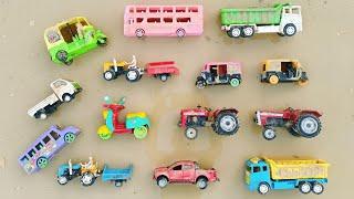 Pulling Out Mini And Big Toys Stuck In The Sand From JCB & Tractor | Truck | Car | Bus | Parth Kids