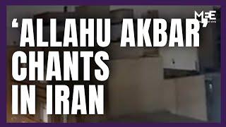 People in Tehran chant ‘Allahu Akbar’ after Iran launches a barrage of missiles towards Israel.