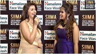 Actress Nikki Galrani Crazy Red Carpet Interview With Chaitra Vasudevan At South Awards Show