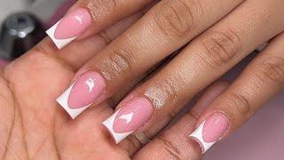 Perfect White French Tip Nails | Watch Me Work | TheeNailGaloree