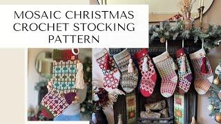 Crochet Christmas Stocking Pattern (5 easy mosaic crochet versions!)