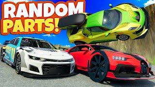 Racing FAST RANDOM PARTS CARS Down a MOUNTAIN in BeamNG Drive Mods!