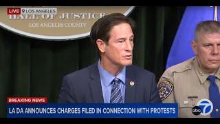 LA County DA announces charges filed in connection with recent protests