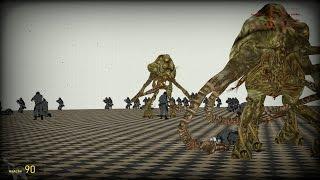 100 Combine Soldiers vs 5 Flood Juggernauts in Garry’s Mod