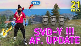 SOLO VS SQUAD || SVD-Y AFTER UPDATE !!! MOST POWERFUL RIFLE WEAPON IN FF || 99% HEADSHOT INTEL I5