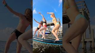 Paddle board balance challenge with @itsleleslife and @issyeden