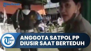 Video Viral Anggota Satpol PP Wanita Diusir Pemilik Rumah saat Numpang Berteduh