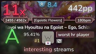 8.4⭐worst hr player | Demetori - Koyoi wa Hyouitsu na Egoist [Egoistic Flowers]95.41% #1 | 442pp 11