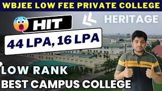 WBJEE BEST PRIVATE COLLEGE | HIT KOLKATA | HERITAGE INSTITUTE OF TECHNOLOGY HONEST REVIEW | CUT OFFS