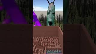 Destroying Plankton Aughh And Cockroach Super in Big Maze Nextbot Gmod