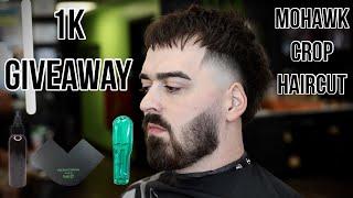 1K Giveaway!! How To: High Burst Taper Crop Mohawk / Mullet Haircut (Barber Tutorial) Unique Haircut