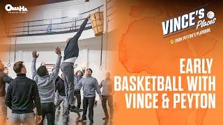 Peyton Manning Takes on Vince Carter In Old School Basketball | Vince's Places