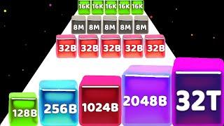 Jelly Cube 2048 Vs Jelly Run 2048 - ASMR Gameplay ( 32T )