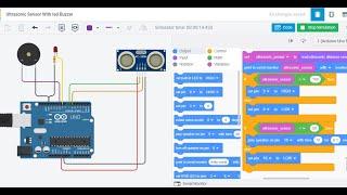 Ultrasonic Sensor with LED and Buzzer Using Arduino at Tinkercad | Arduino Project | Mini project