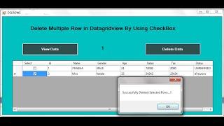 Delete Multiple Rows in DATAGRIDVIEW using Check Box