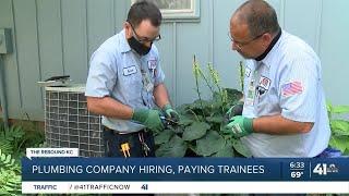 Plumbing company hiring, paying trainees