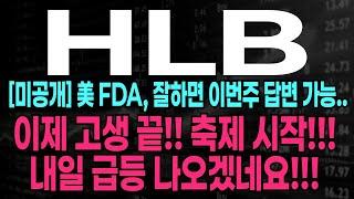 [HLB]  美 FDA, '6월 안 넘긴다' 주주님들 내일 급등합니다!!! 집중하셔야 합니다!! #hlb #hlb주가전망