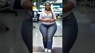 Plussize African American Woman at Times Square