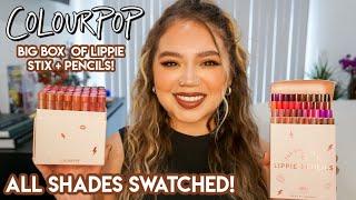 COLOURPOP BIG BOX OF LIPPIE STIX + PENCILS! | ALL SHADES SWATCHED!