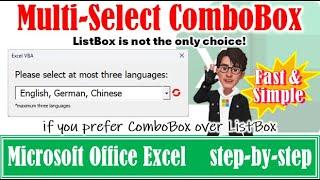 Multi-select ComboBox dropdown menu on UserForm #vba #excel