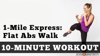 1 Mile Express Abs Walk - Low Impact Cardio Core Workout You Can Do At Home In a Small Space!