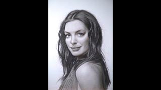 Portrait of Anne Hathaway | pencil drawing