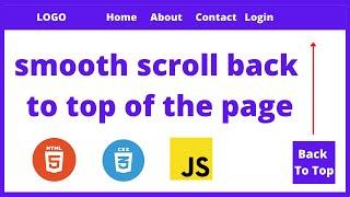 How to create smooth scroll back to top of the page onclick button  using javascript