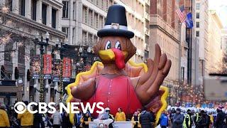 Macy's Thanksgiving Day balloons inflate ahead of the parade