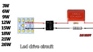 Led drive circuit banaye mb10f bright rectifier How to make led drive circuit 3W 6W 9W 12W.