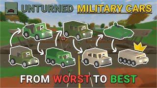 All Unturned Military Cars (Worst to Best)