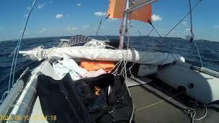 Sailing catamaran to Dremailovskaya beam #sailing