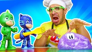 ¿Cómo los PJ Masks preparan un slime? Cocina para niños