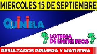 Quinielas Primera y matutina de Córdoba y Entre Rios Miércoles 15 de Septiembre