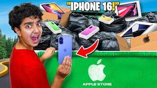 Kid Finds IPHONE 16 While Dumpster Diving At APPLE STORE.. (JACKPOT!!)