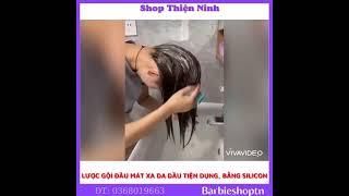 Lược gội đầu mát xa da đầu tiện dụng, bằng silicon