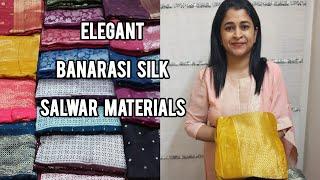 CLASSY BANARASI SILK & SILKY GEORGETTE SALWAR MATERIALS | HANDPICKED COLLECTION |WhatsApp 9980215090