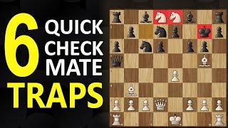 6 Checkmate Traps | Chess Opening Tricks to Win Fast | Short Games, Moves, Tactics & Ideas