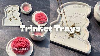 DIY Concrete Tray | Trinket Tray | White Cement Craft Ideas | Desk Decor | Tray Making | ​⁠