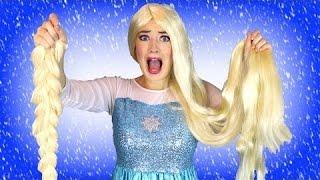 Frozen Elsa Gets Her HAIR CUT w Spiderman Reckless Joker McDonalds Drive Thru Anna TOYS Superheroes