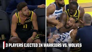 Multiple ejections, Klay Thompson's jersey ripped in Warriors vs. Timberwolves altercation