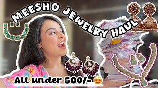 meesho jewellery haul, under 499, trendy earings,necklace,bracelet| edgyetika | #meesho #meeshohaul