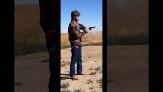 Triple shot on a single action revolver. Cowboy rapid fire.