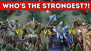 Who is the Tankiest? Krodor vs Trusk vs Olague vs Brokkir Tank Showdown WoR "Test Server"