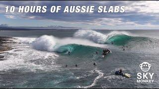 SURFING & BODYBOARDING HEAVY AUSSIE SLABS - 10 HOUR BACKGROUND/STORE LOOP 4K - RELAXING OCEAN SOUNDS